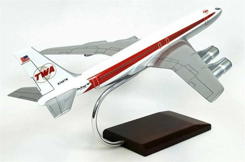 Boeing 707-320 TWA (Trans World Airlines) 1/100 Scale Mahogany Model