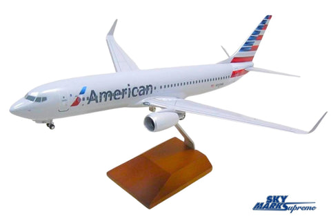 SKYMARKS AMERICAN 737-800 1/100 NEW LIVERY W/WOOD STAND&GEAR