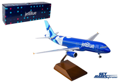 SKYMARKS JETBLUE A320 1/100 SPOTLIGHT W/WOOD STAND & GEAR
