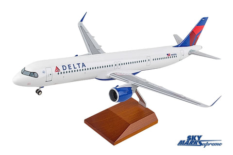 SKYMARKS DELTA A321NEO 1/100 W/WOOD STAND & GEAR