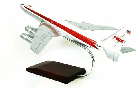 Boeing 707-320 TWA (Trans World Airlines) 1/100 Scale Mahogany Model